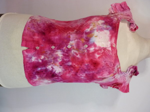 Ladies sleeveless rib and ruffle top